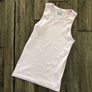 Athleta Renew Hip Length Pink ribbed tank top